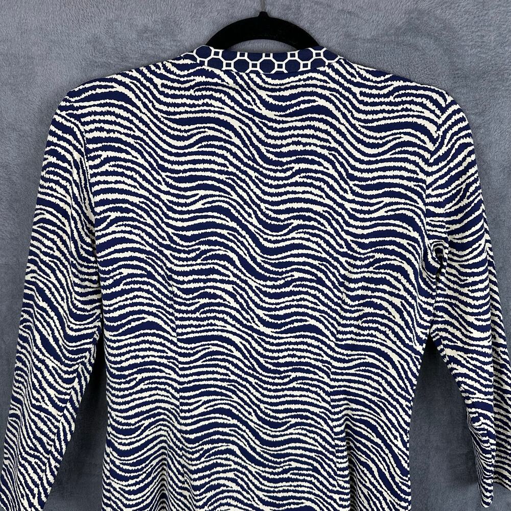 J Mclaughlin Top Womens XS Navy Zebra Catalina Tunic 3/4 Length Sleeve Stretch - Picture 6 of 15